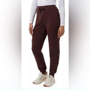 32 Degrees Ladies' Cargo Jogger, Burgundy. Size Large